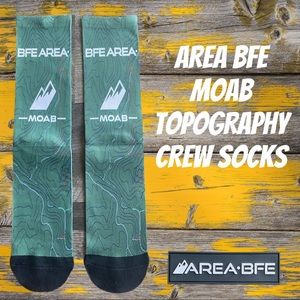 AREA BFE MOAB topography map crew socks.